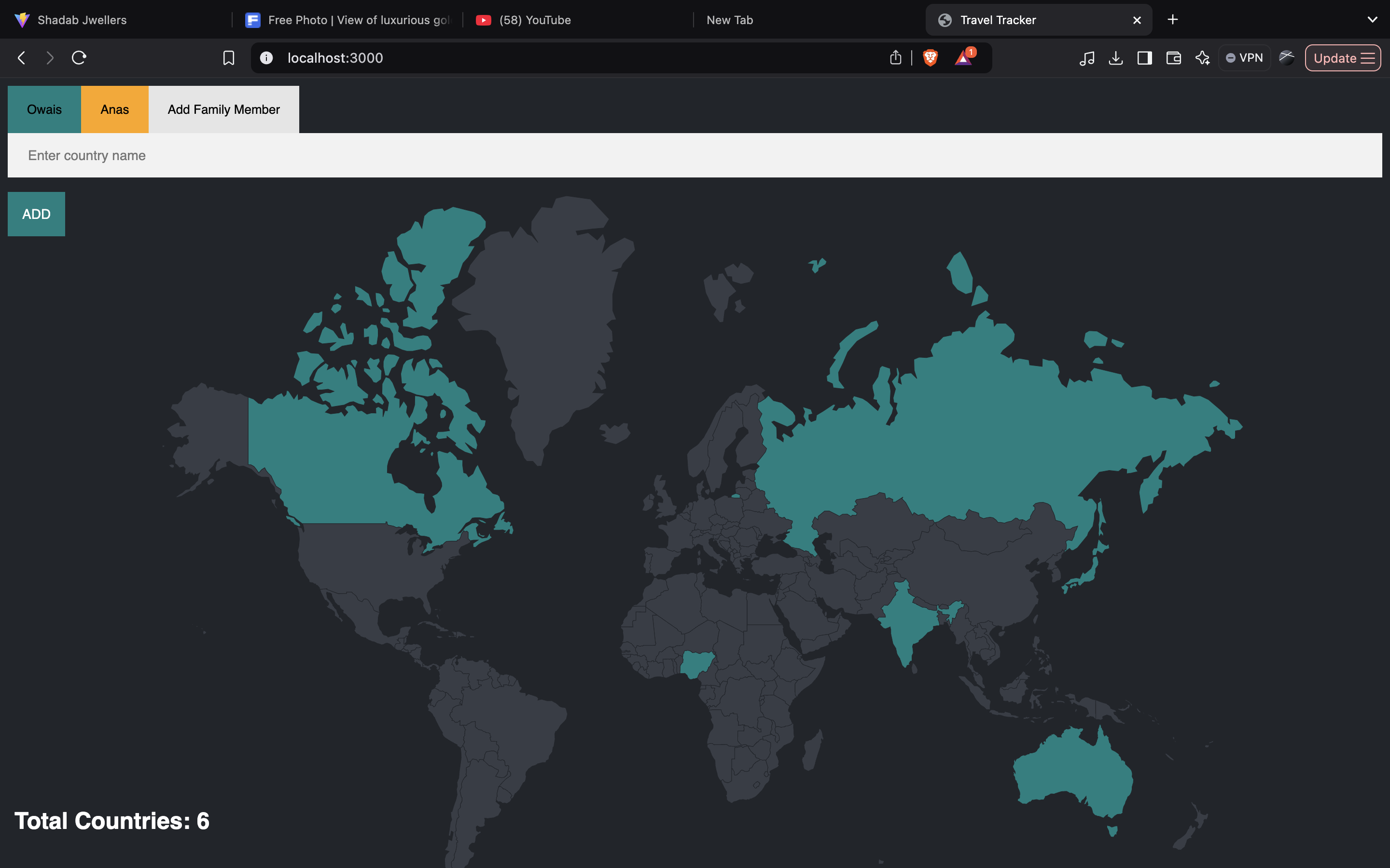 Family Travel Tracker